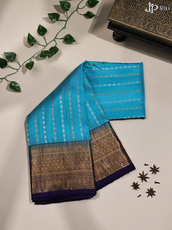 Blue Zari Kanchipuram Silk Saree - D75 - View 1