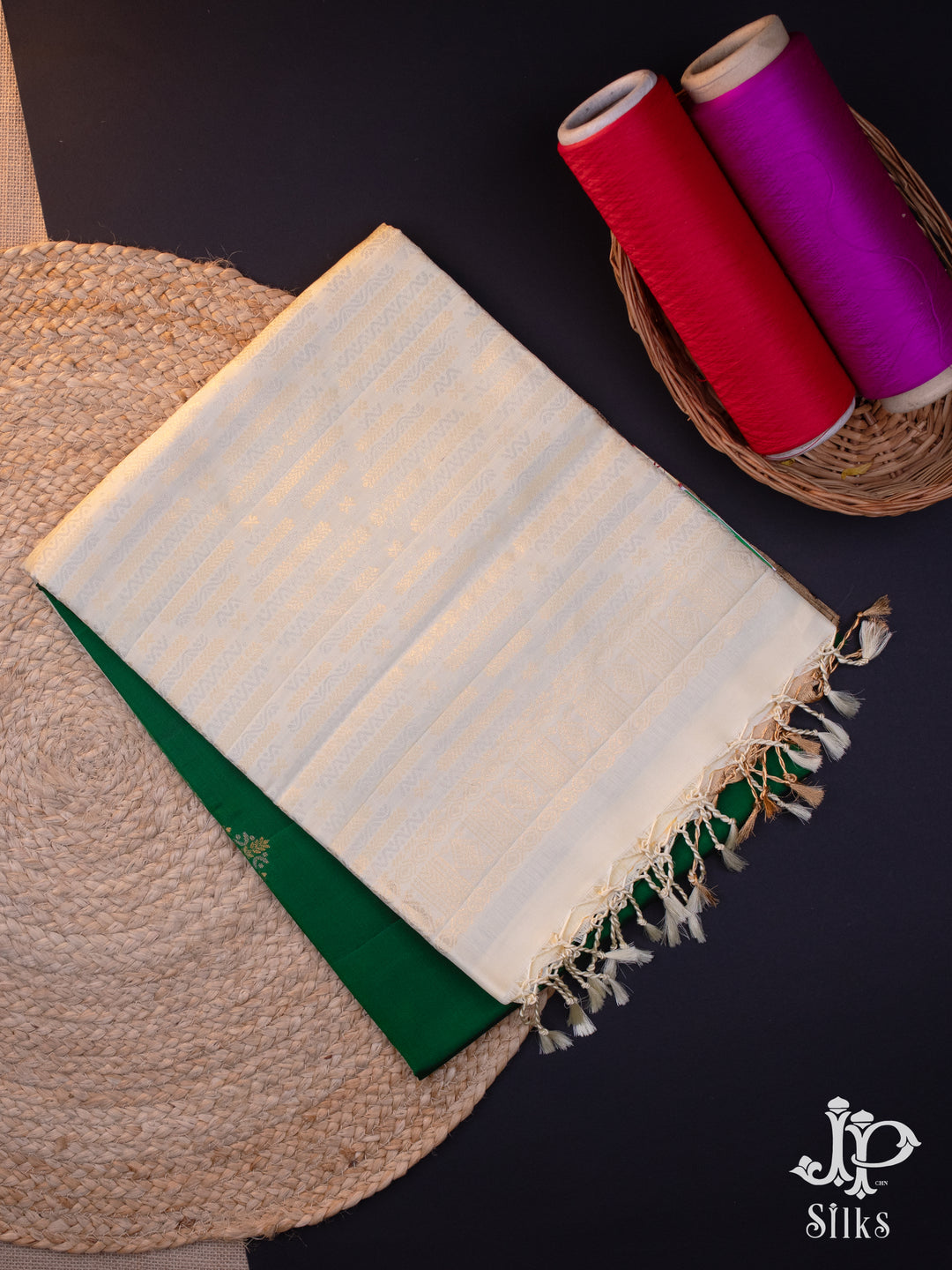 Bottle Green Sofft SIlk Saree - D5883