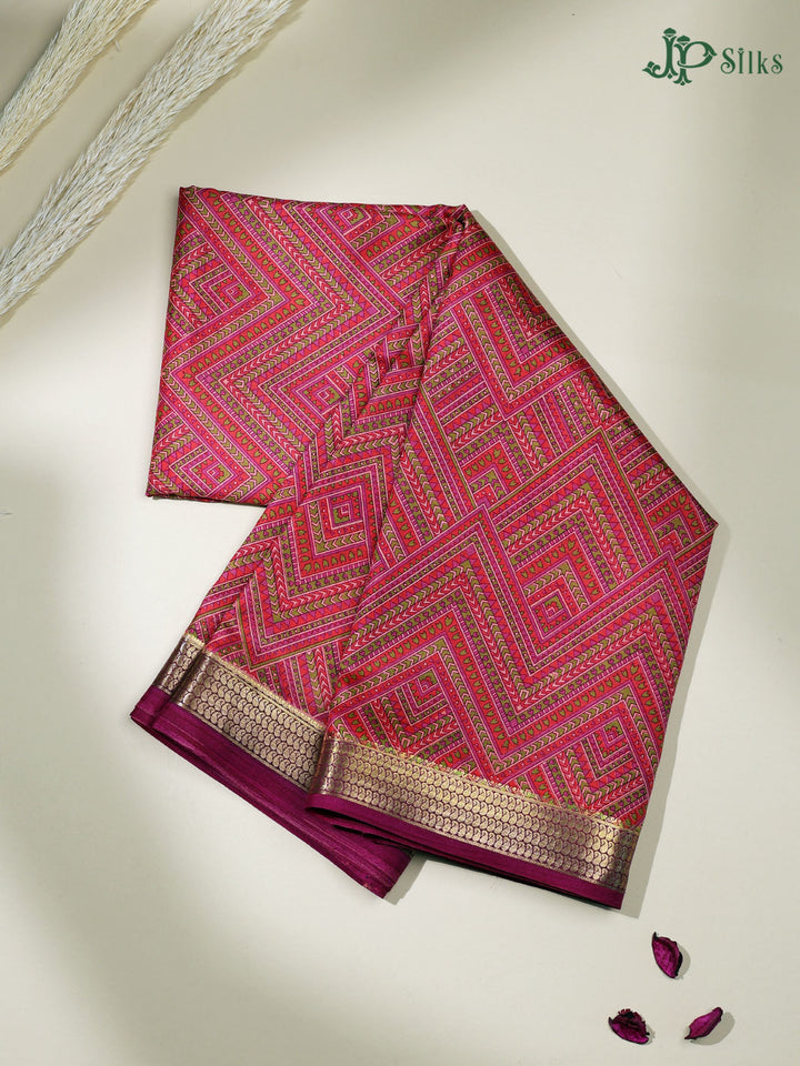 Multicolor Crepe Raw Silk Saree- E884