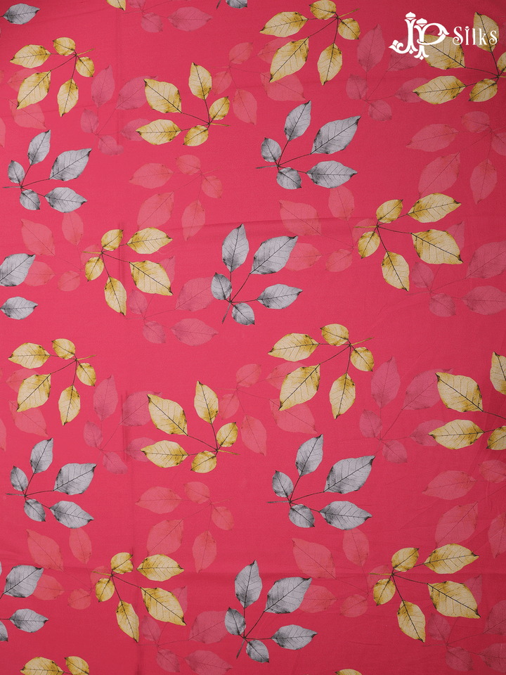 Reddish Pink Digital Printed Chiffon Fabric- A14285 - View 1