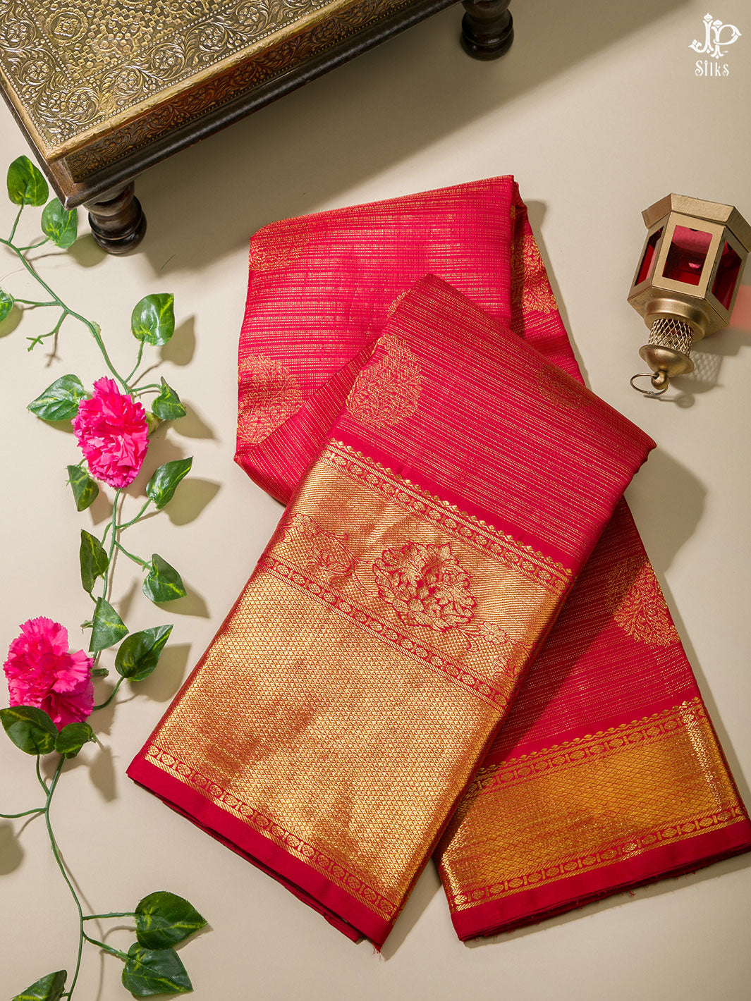 Red Kanchipuram Silk Saree - D6756 -View 1