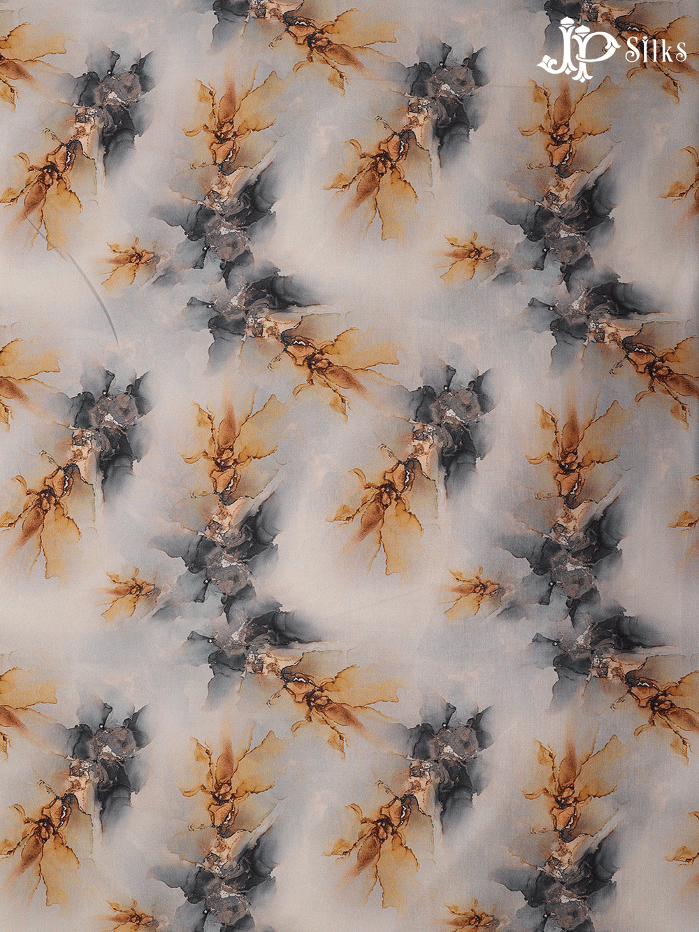 Light Grey Digital Printed Chiffon Saree - A14310 - View 1