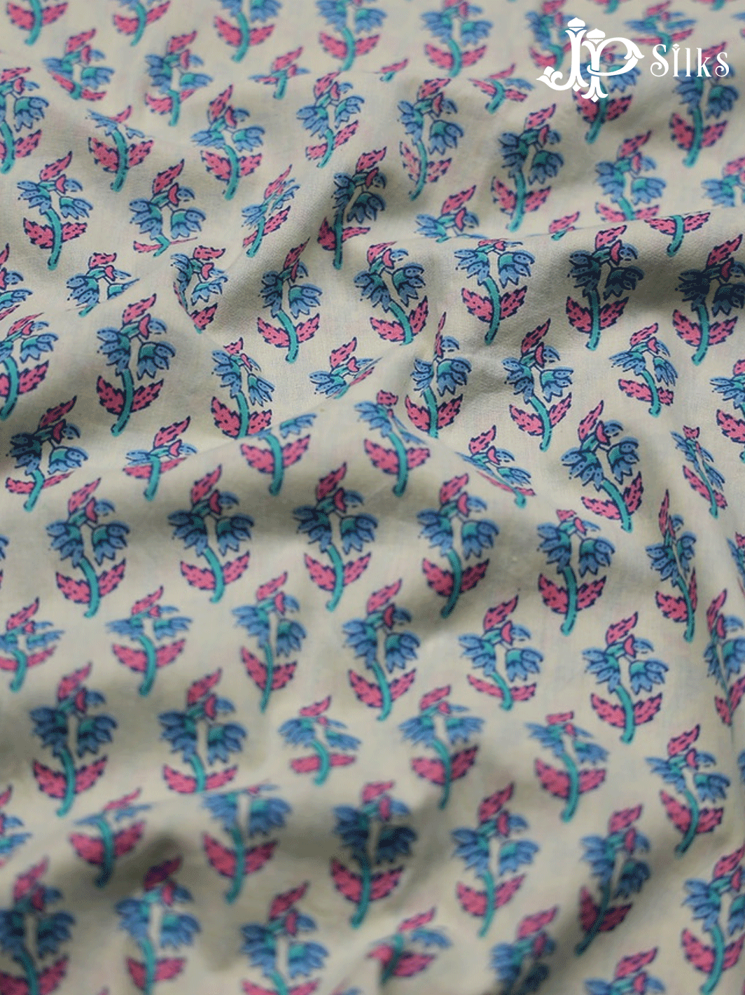 Off White Cotton Unstitched Chudidhar Material Set - F131