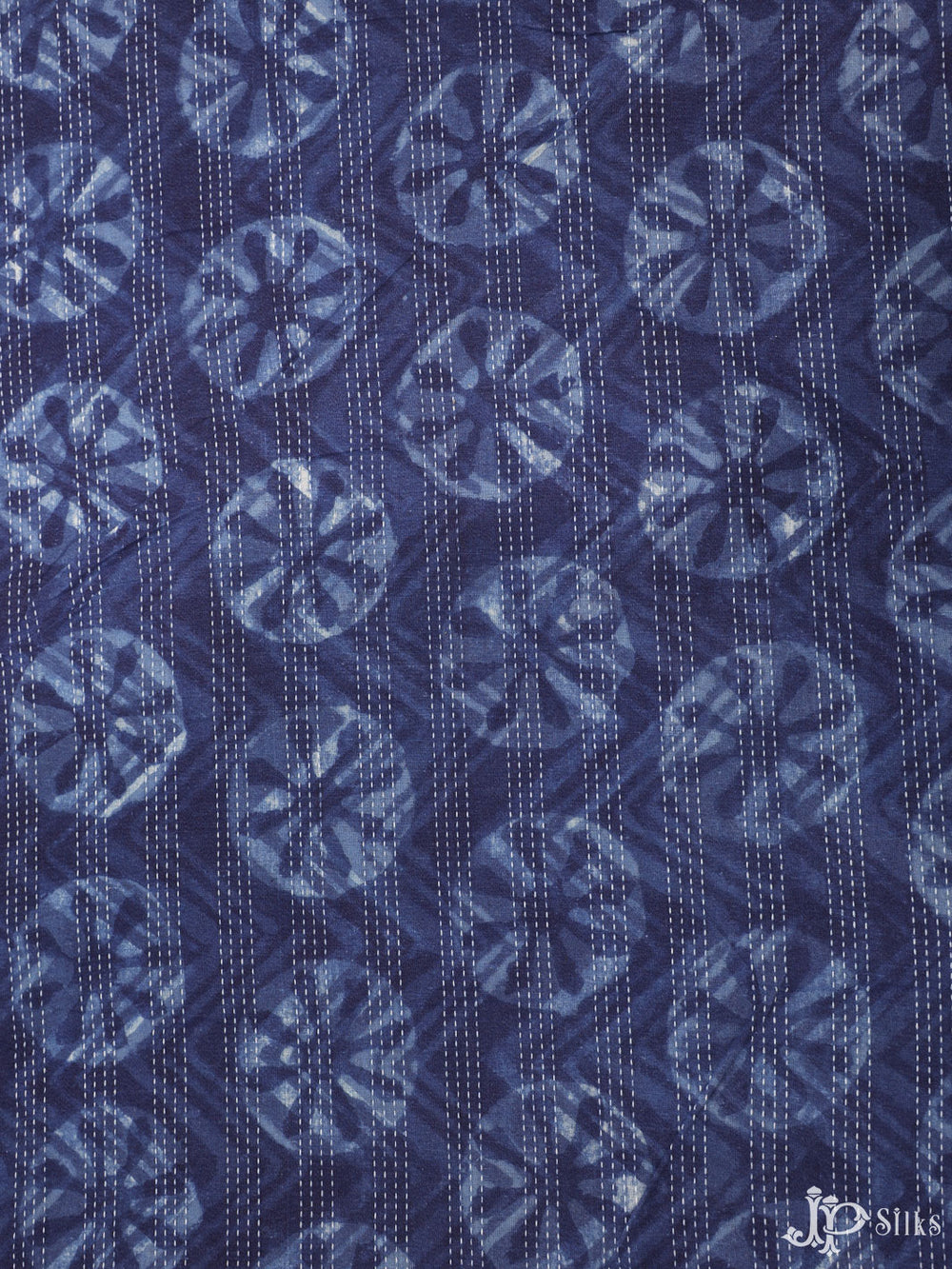 Navy Blue Digital Printed Cotton Fabric - D1773 - View 1