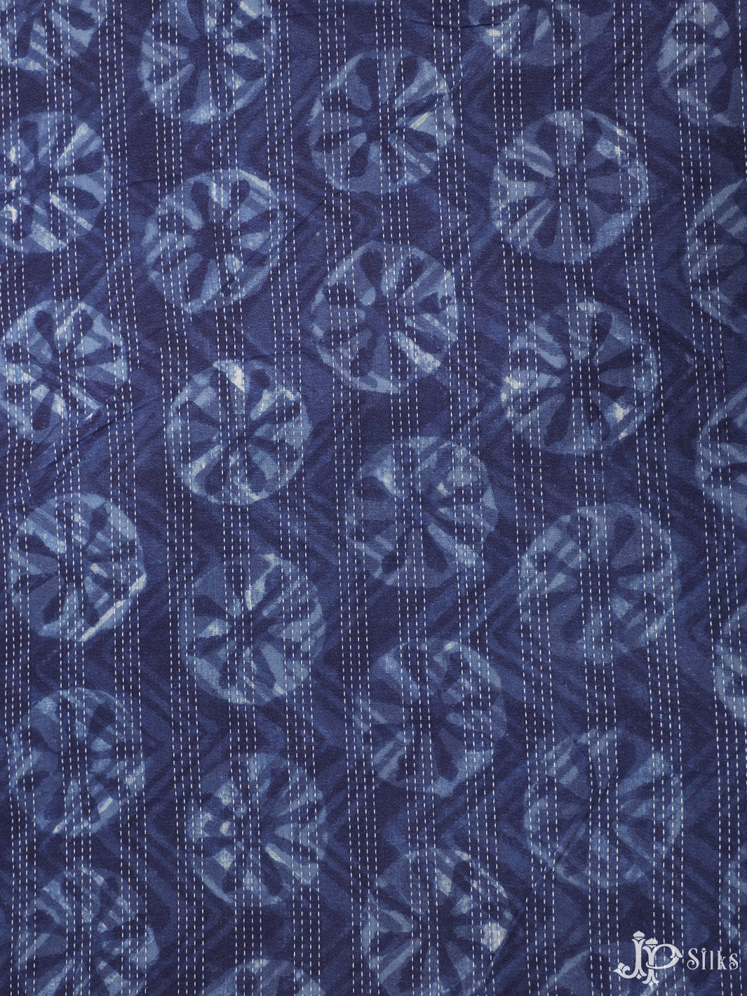 Navy Blue Digital Printed Cotton Fabric - D1773 - View 1