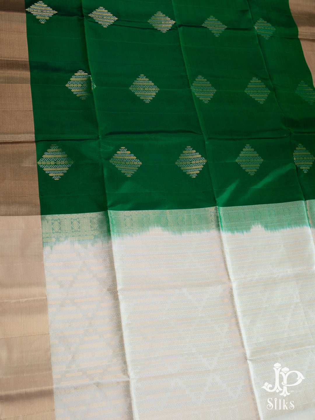 Bottle Green Sofft SIlk Saree - D5883 - View 3