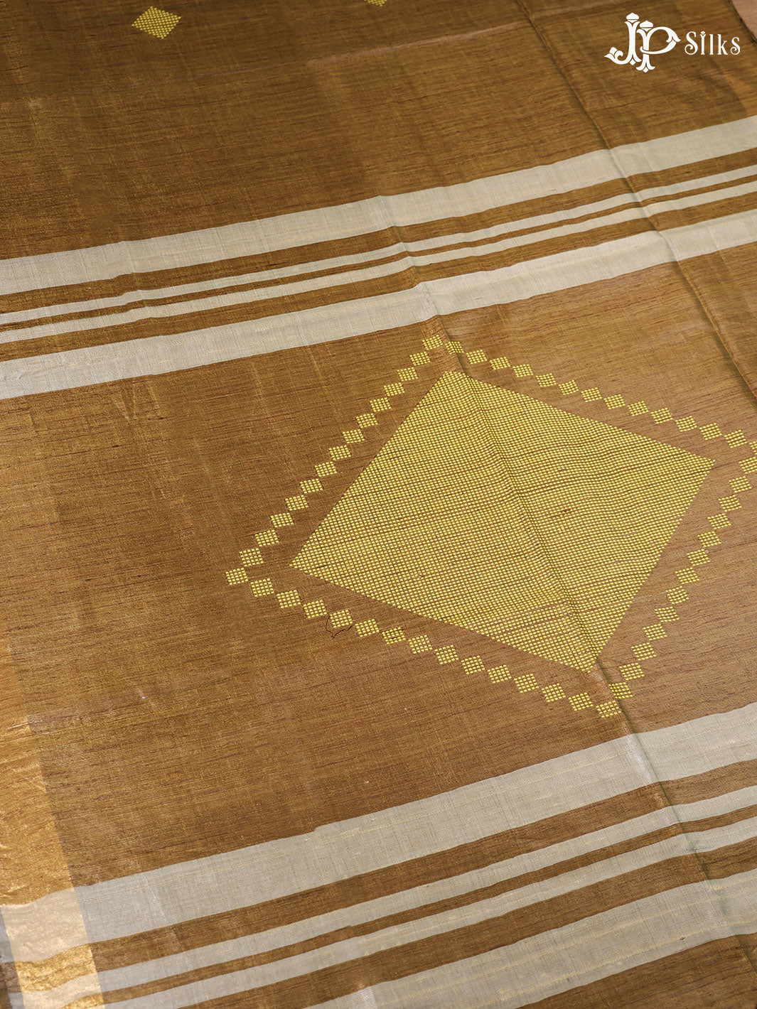 Gold and Yellow Tussar Silk Saree - D8326 - View 2