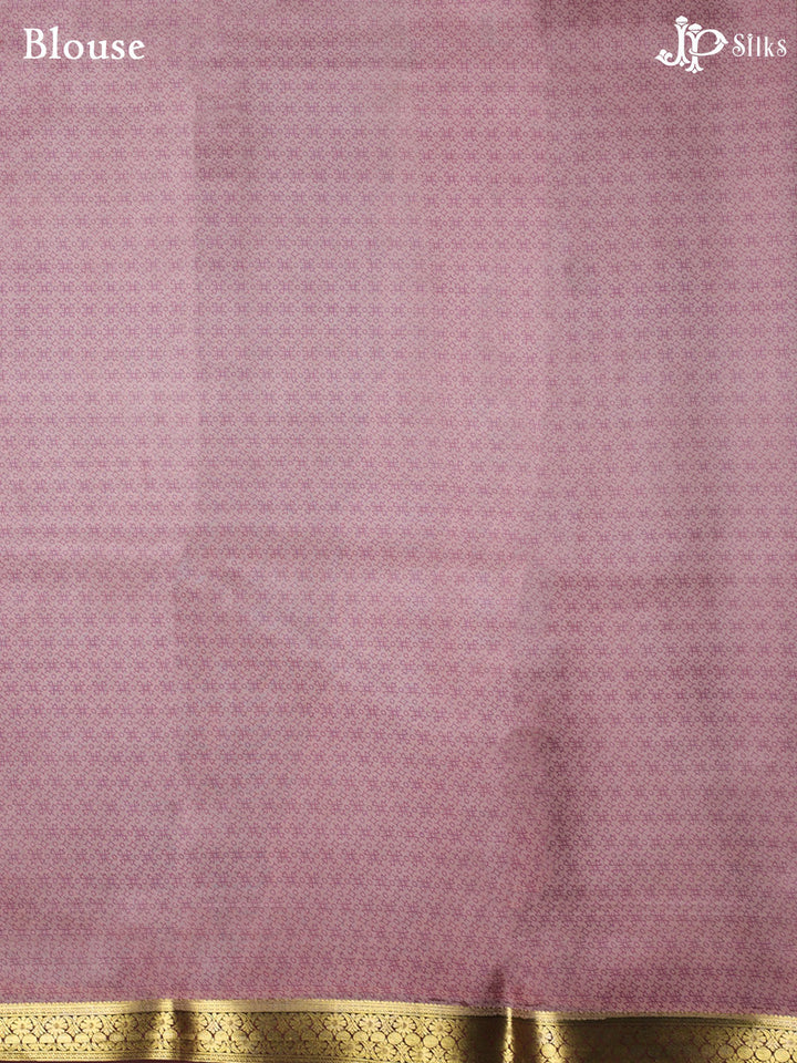 Mauve and Multi color Crepe Raw Silk Saree- E885 - View 2