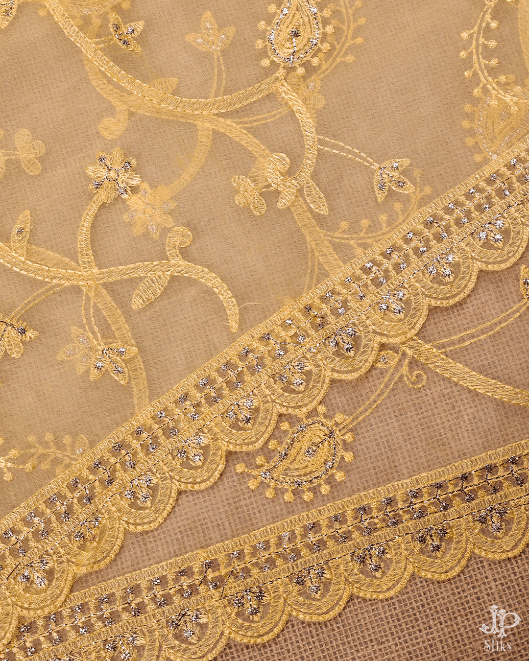 Yellow Unstitched Chudidhar Material - D5198 - View 3
