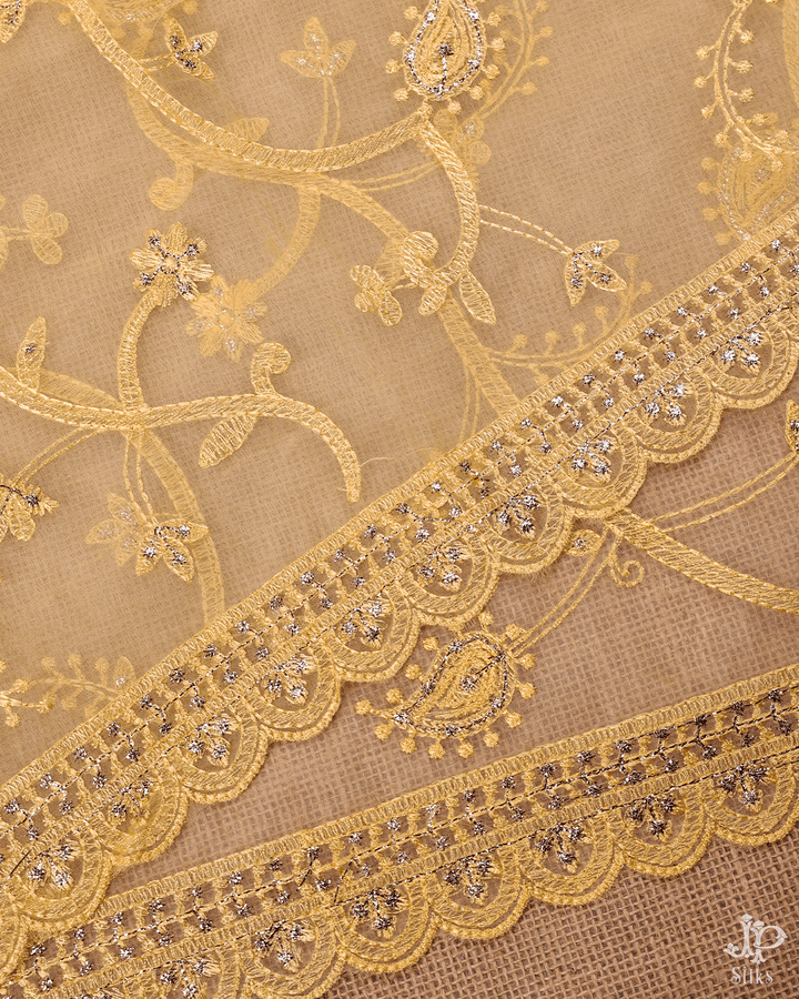 Yellow Unstitched Chudidhar Material - D5198 - View 3