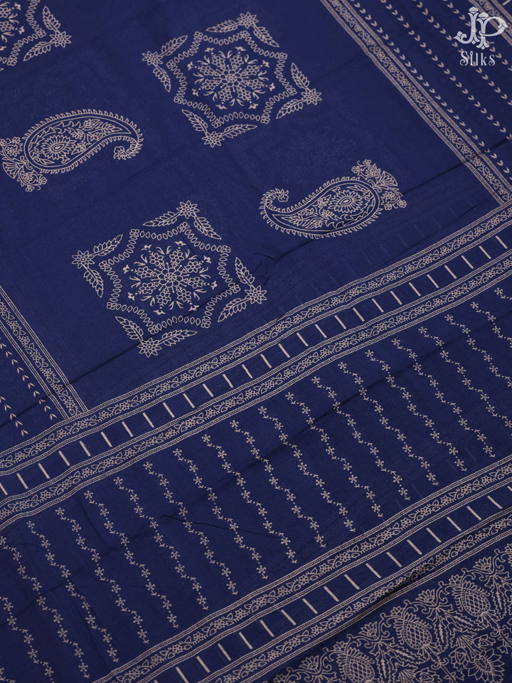Mustard Yellow and Ink Blue Cotton Chudidhar Material - E1954 - View 3