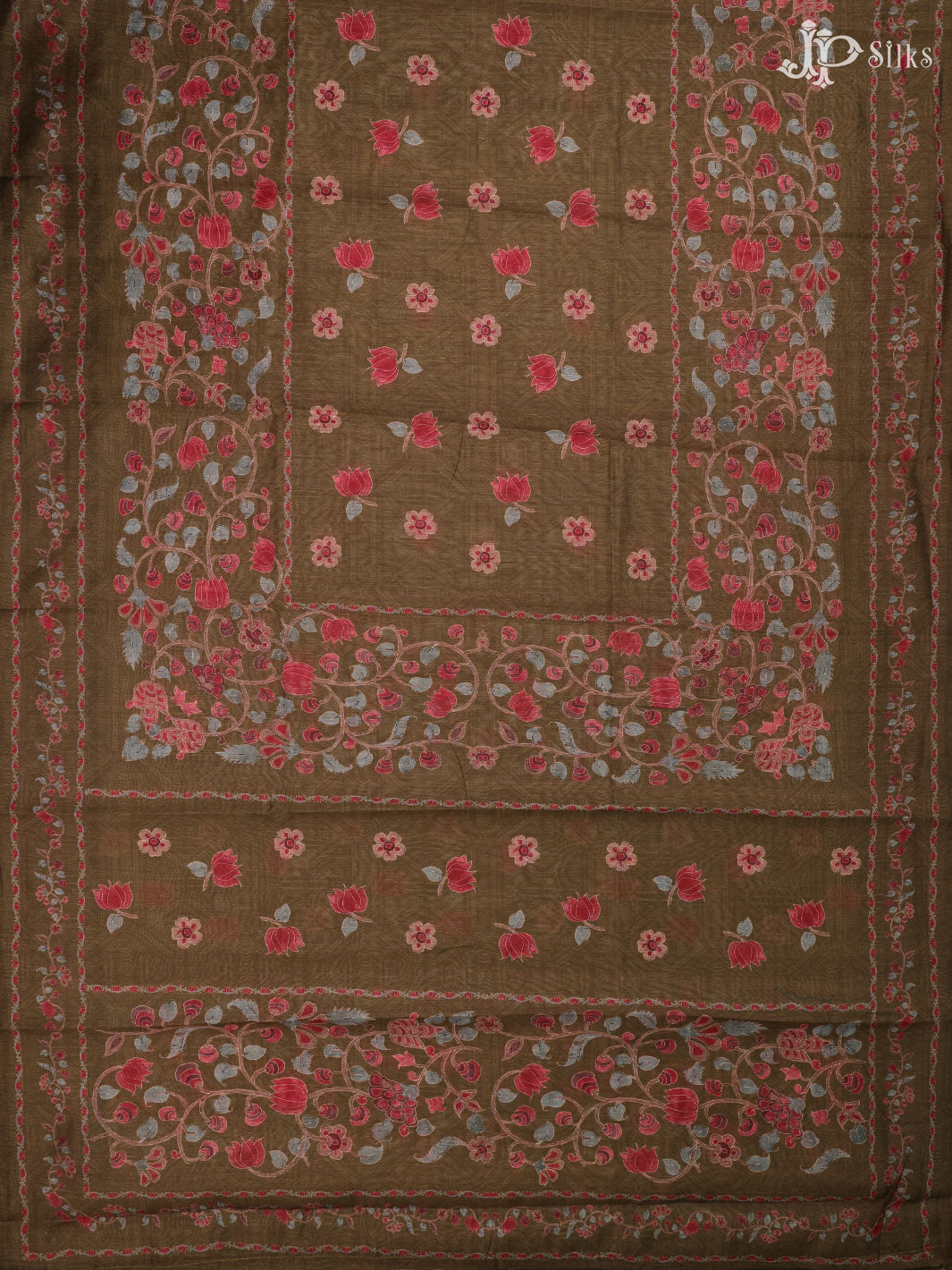 Brown Tussar Unstiched Chudidhar Material - E1902 - View 6