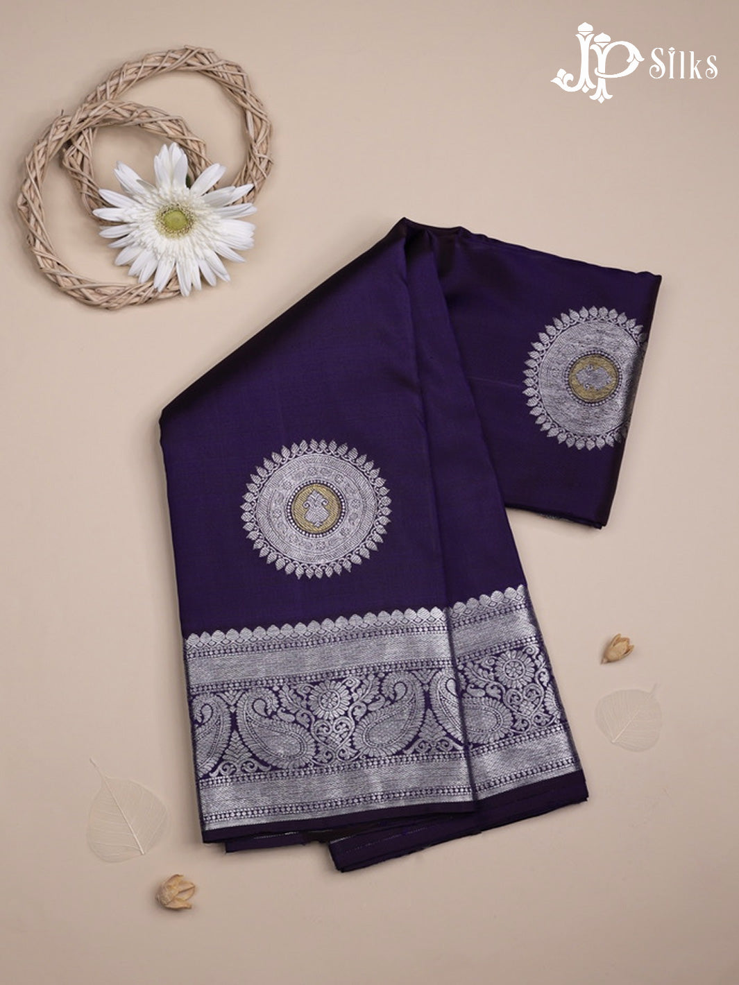 Navy Blue Kanchipuram Silk Saree - A1382