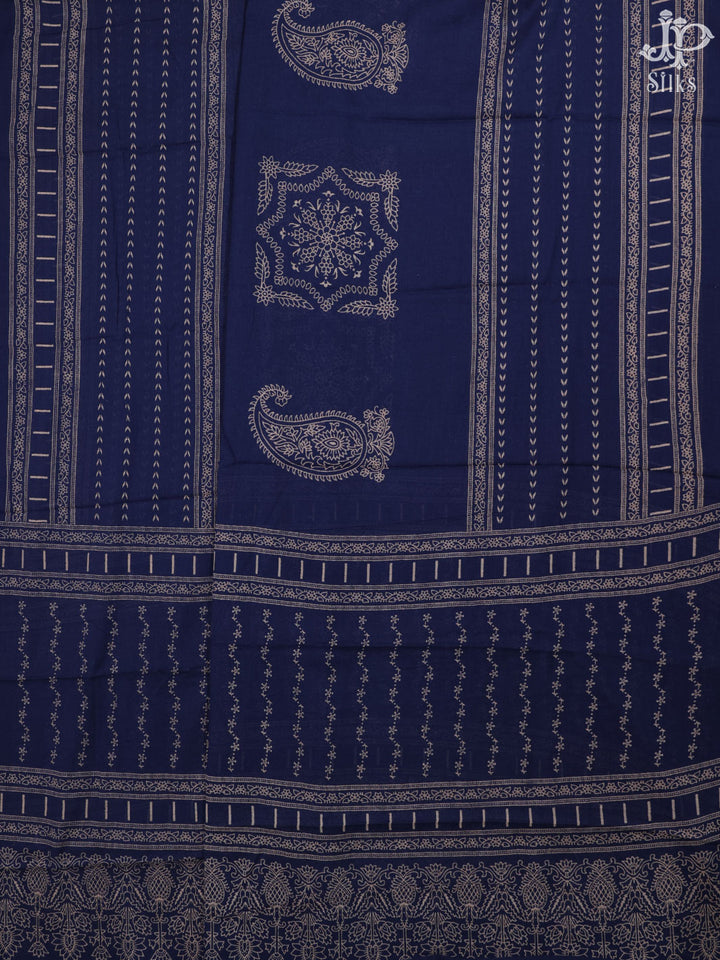 Mustard Yellow and Ink Blue Cotton Chudidhar Material - E1954 - View 5