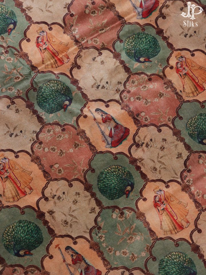 Multicolor Banaras Printed Fancy Saree -  E3295 - View 4