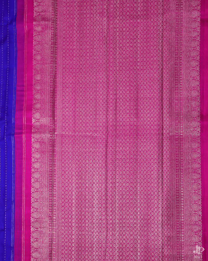 Blue and Pink Kanchipuram Silk Saree - A995 - View 5