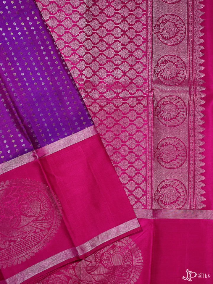Dual Tone Purple and Pink Kanchipuram Silk Saree - A2547 - View 5
