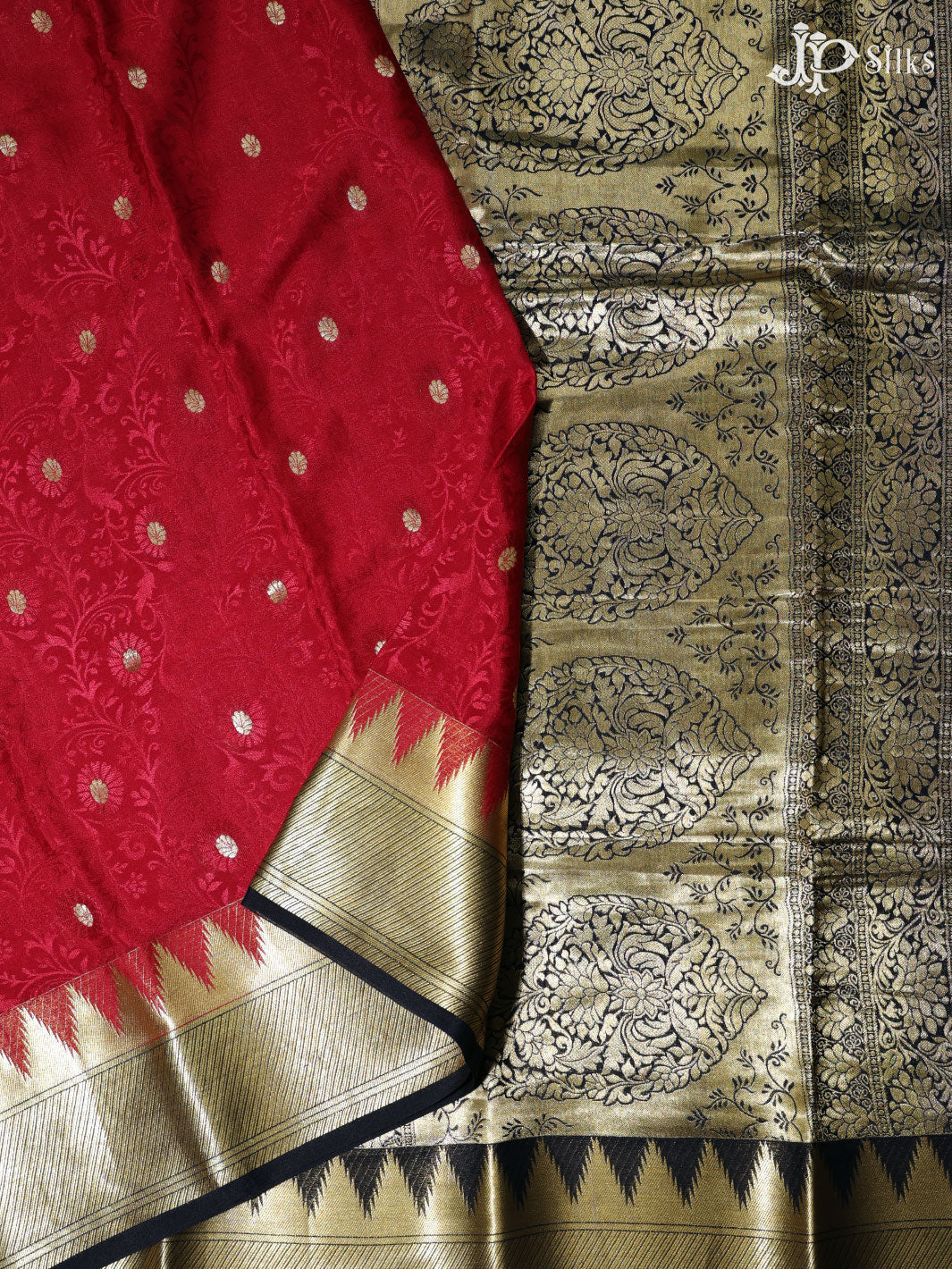 Red Mysore Silk Saree - D4817 - View 3