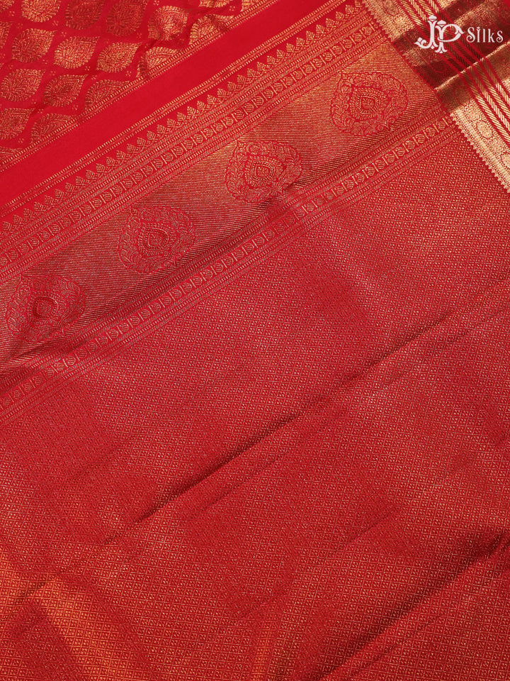 Red Kanchipuram Silk Saree - E4581 - View 5
