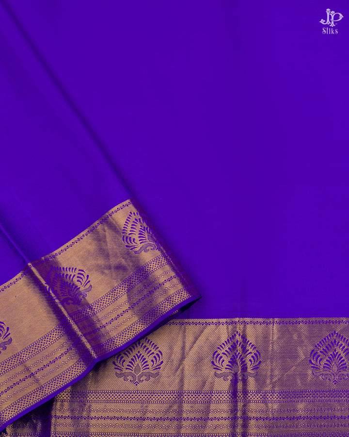 Green and Purple Kanchipuram Silk Saree - A5404 - View 4