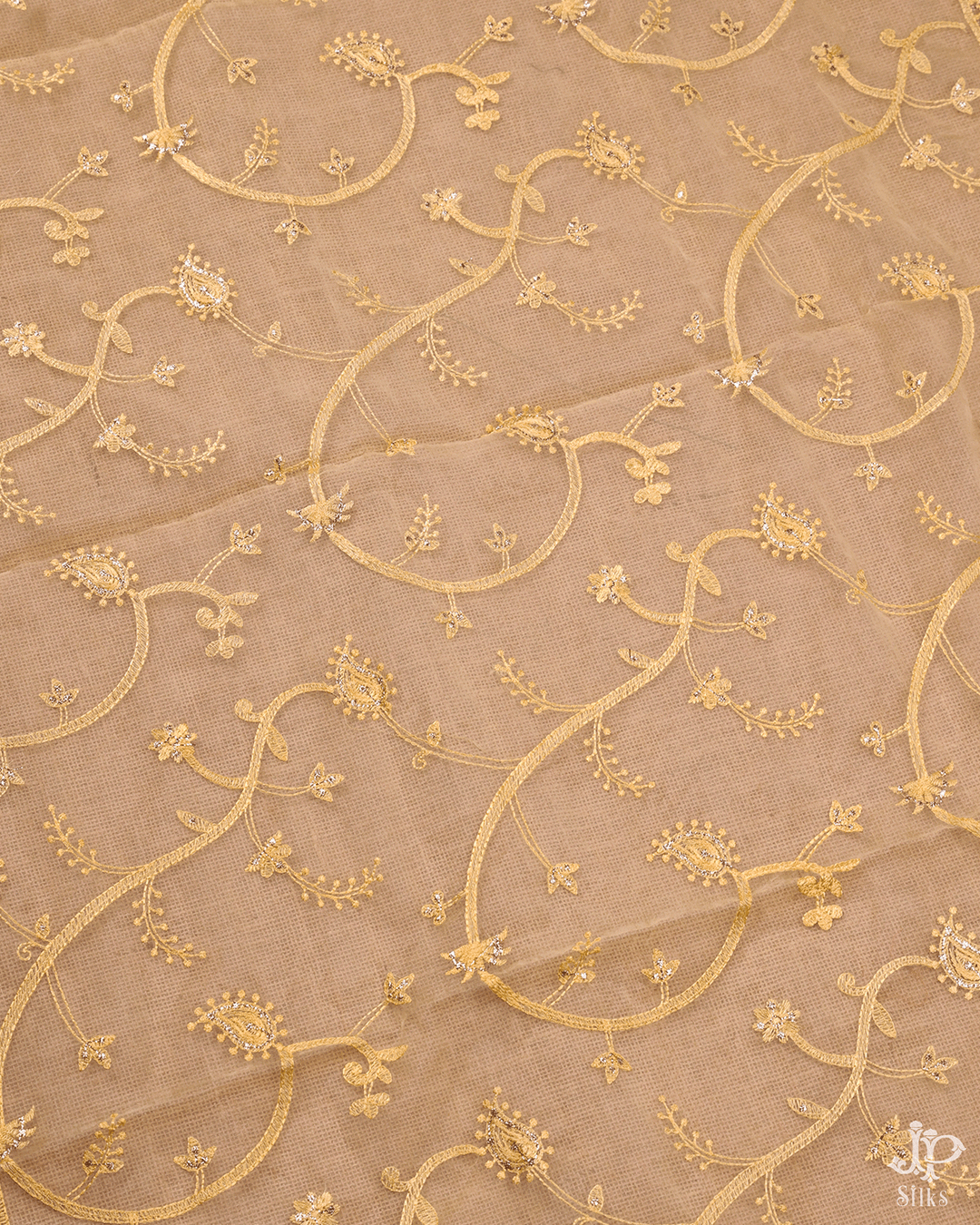 Yellow Unstitched Chudidhar Material - D5198 - View 4
