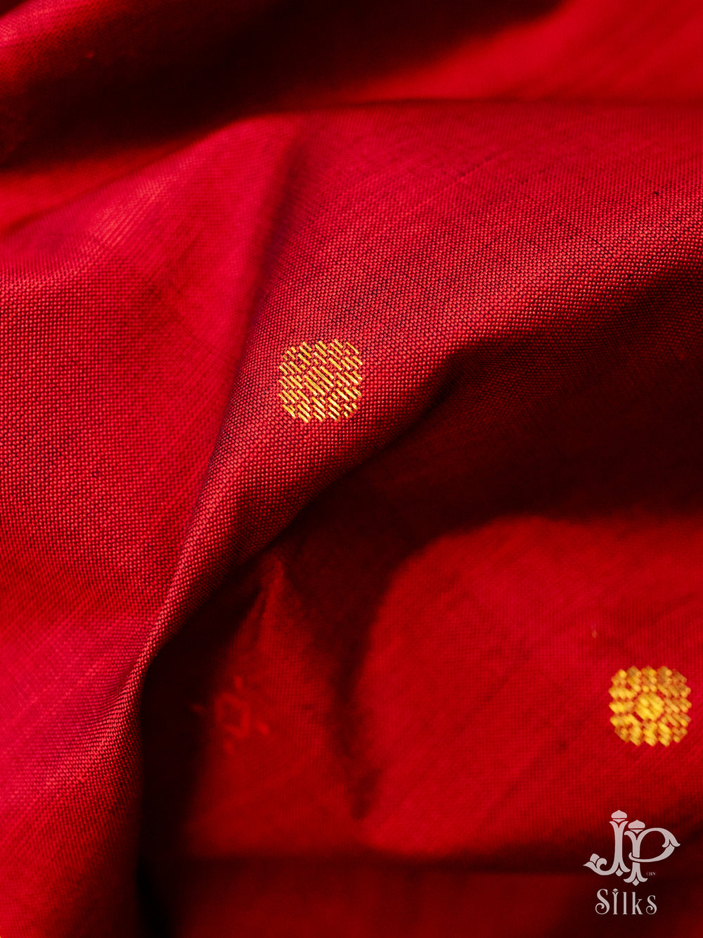 Red and Pista Green Poly Cotton Saree - D1170 - VIew 5