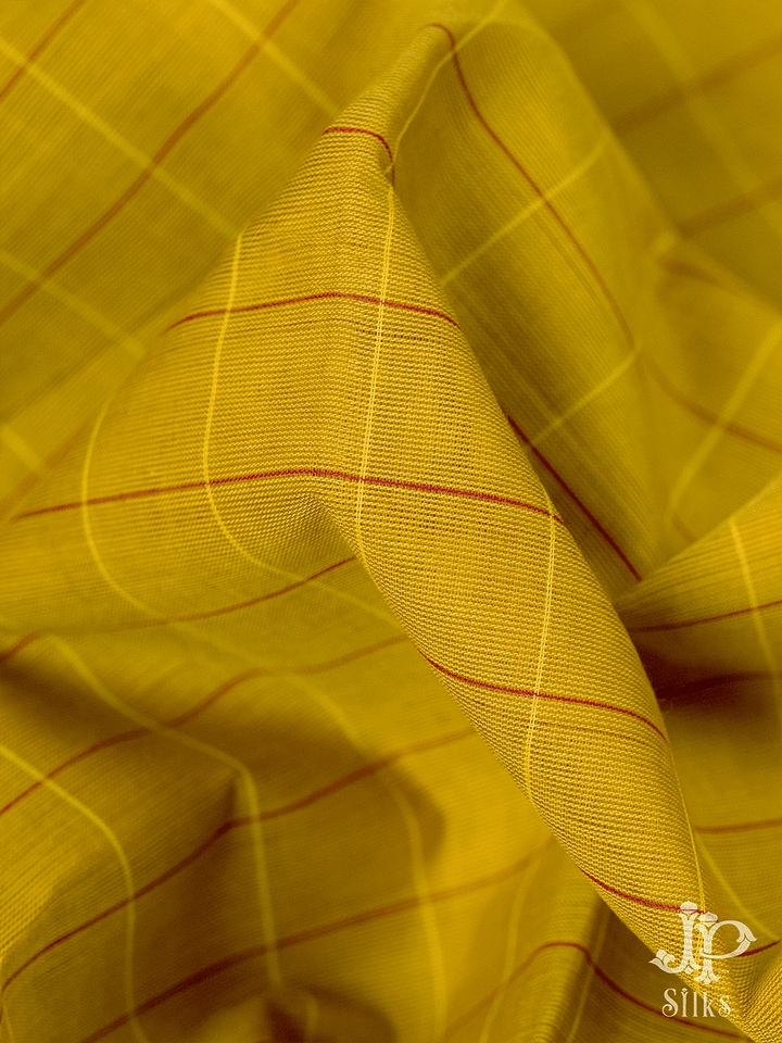 Mustard Yellow Cotton Saree - D9666