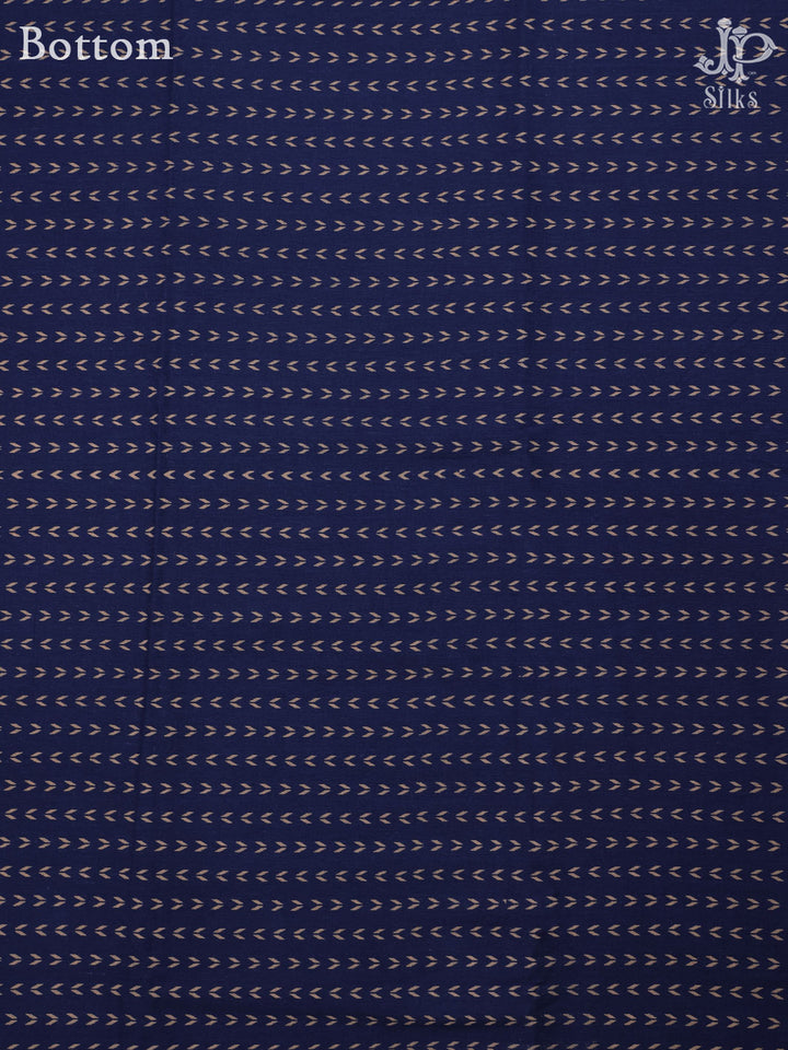 Mustard Yellow and Ink Blue Cotton Chudidhar Material - E1954 - View 2