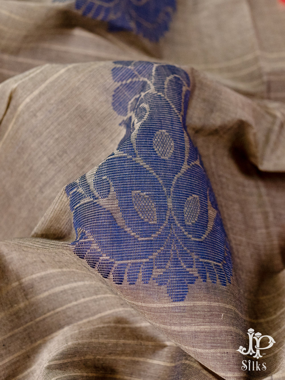 Beige Cotton Saree - D2459 - VIew 2