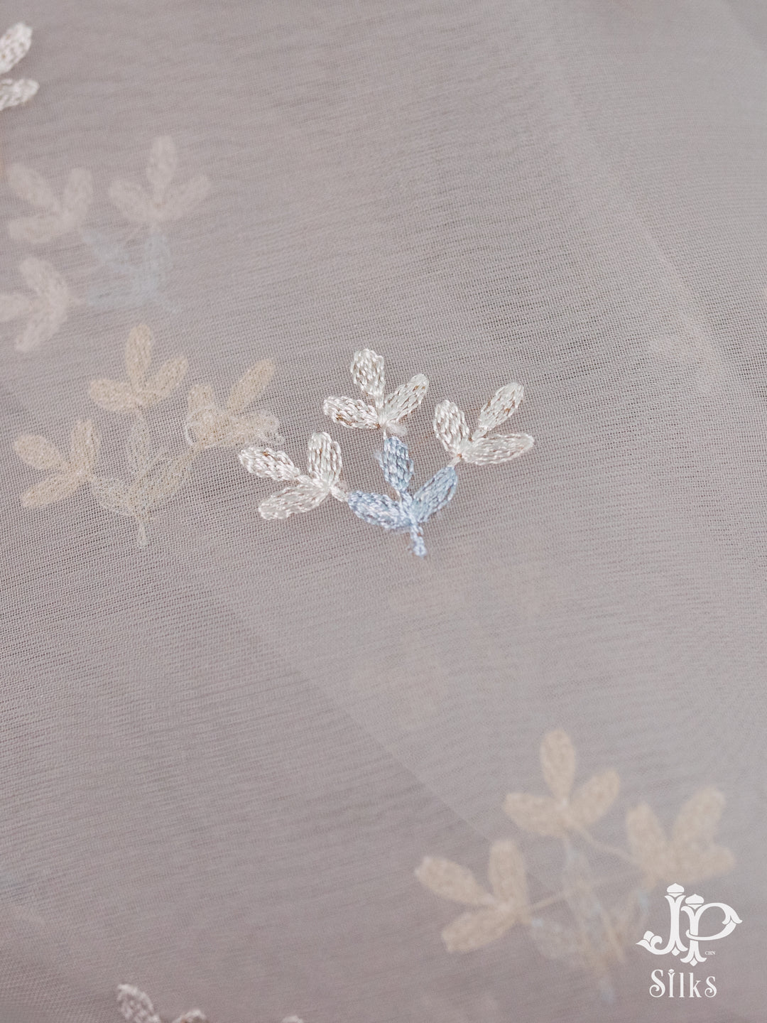Grey Organza Fancy Saree - E1091 - View 2