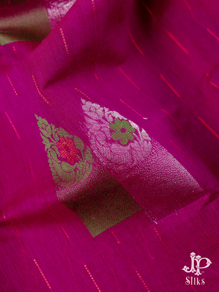 Rani Pink and Green  Negamam Cotton Saree - D2432 - View 1