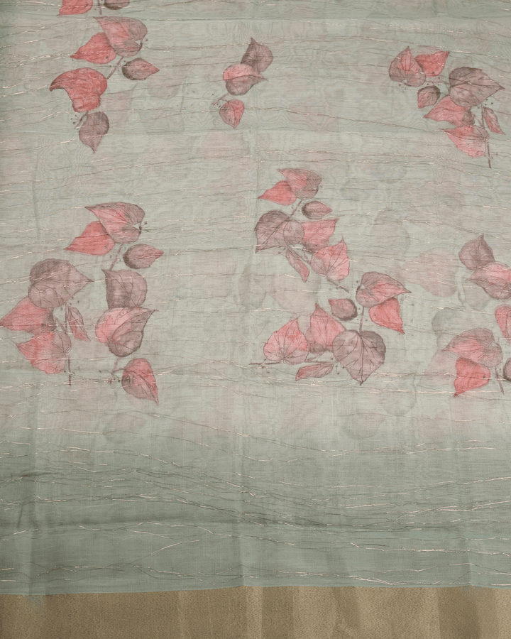 Baby Pink and Green Unstitched Chudidhar Material - D5242 - View 5