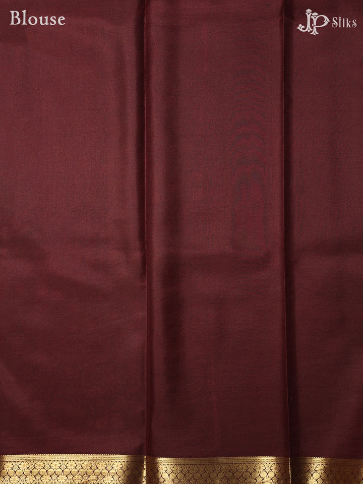 Navy Blue and Multi Color Crepe Raw Silk Saree- E888 - View 2