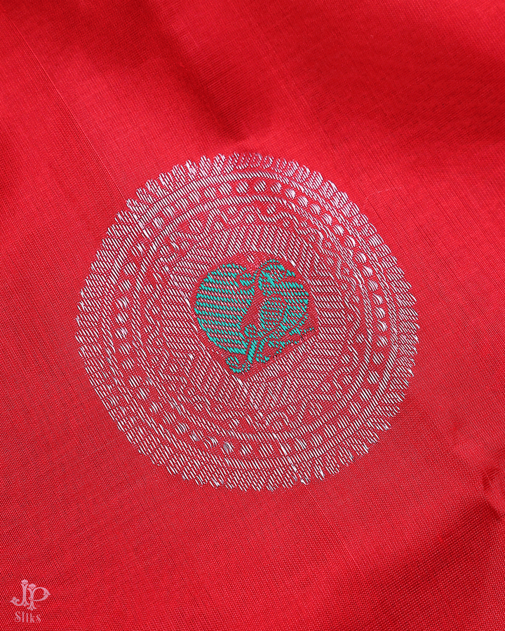 Red Silk Cotton Saree  - D207