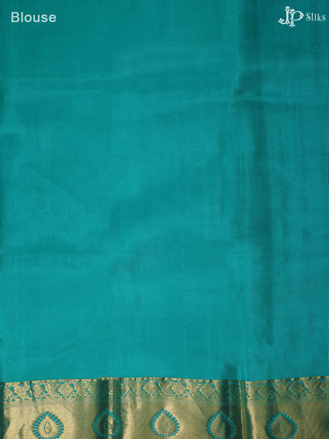 Pink and Teal Blue Dharmavaram silk - E239 - View 2
