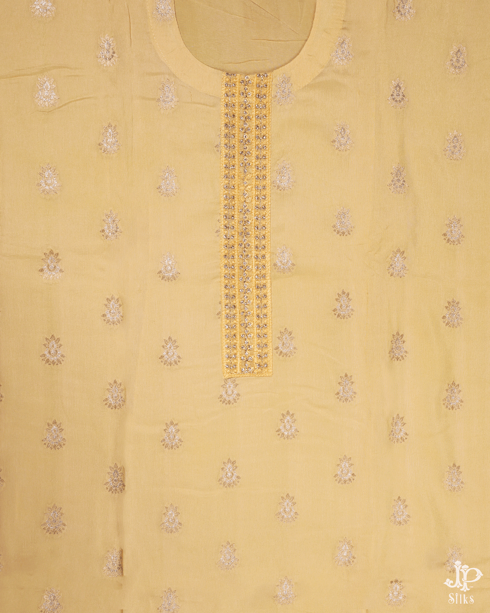 Yellow Unstitched Chudidhar Material - D5198 - View 2