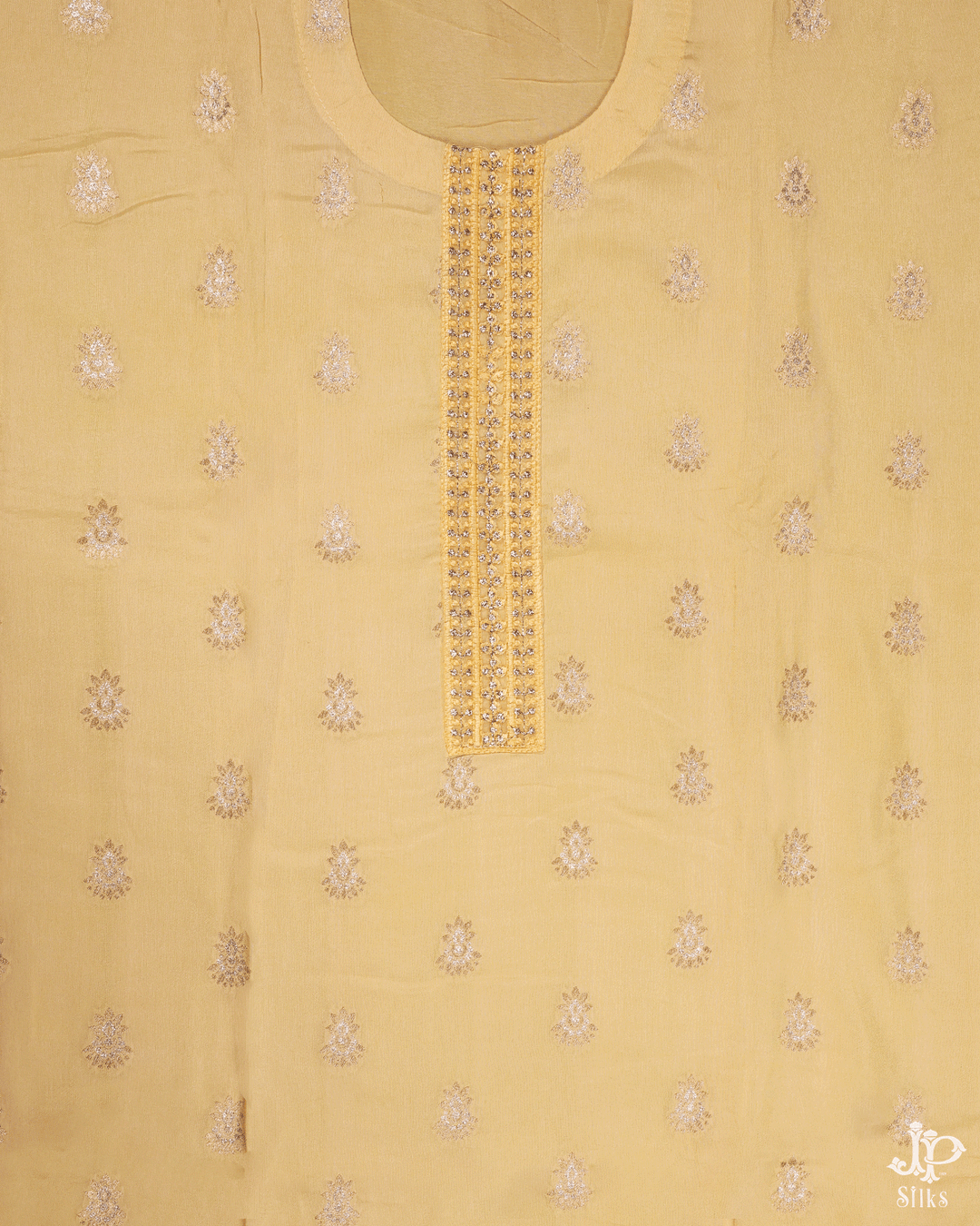 Yellow Unstitched Chudidhar Material - D5198 - View 2