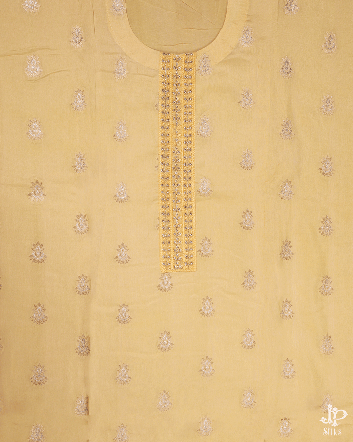 Yellow Unstitched Chudidhar Material - D5198 - View 2