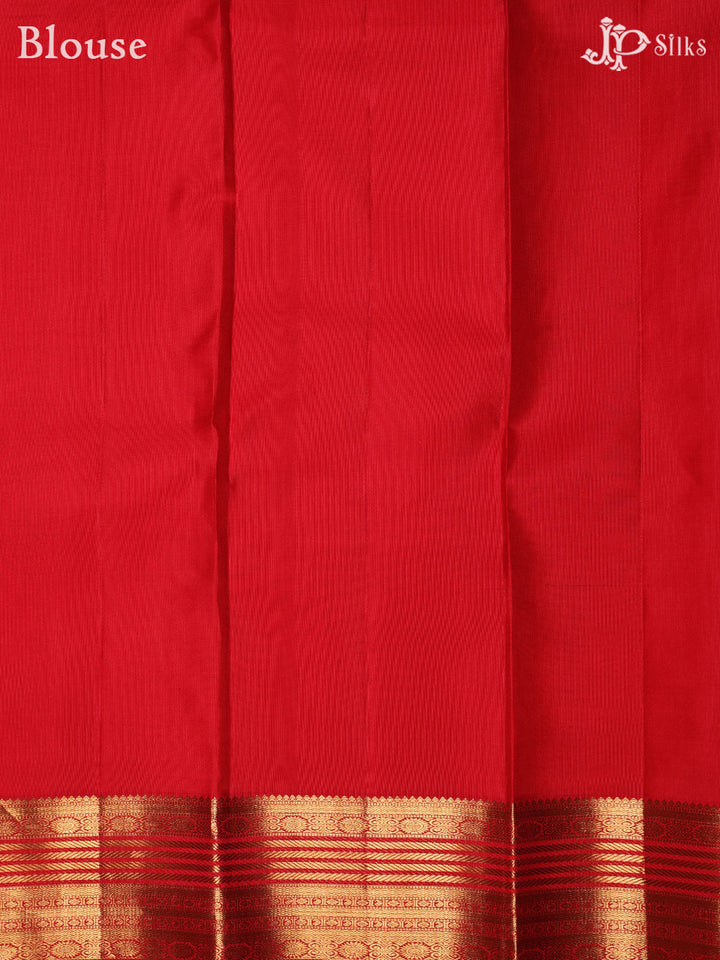 Red Kanchipuram Silk Saree - E4581 - View 2
