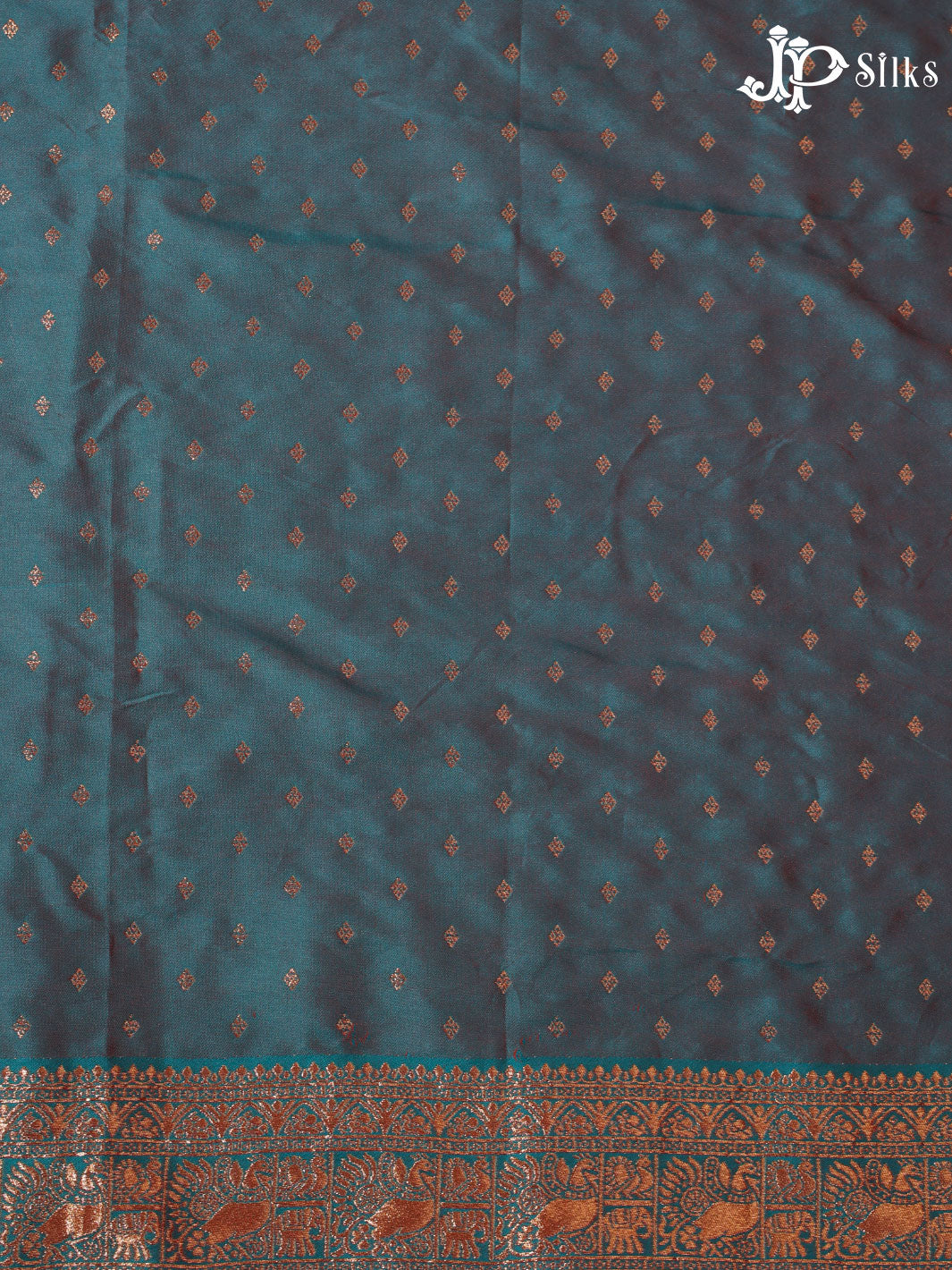 Pink and Teal Blue Semi banaras with Digital Prints Fancy Sarees -  E4000 - View 2