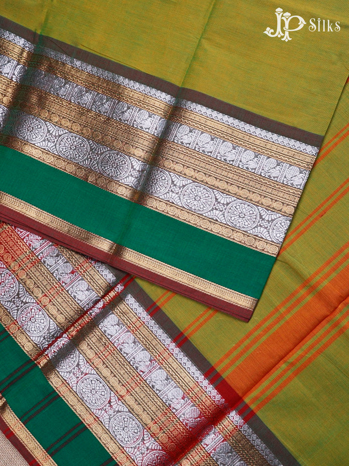 Green Chettinad Cotton Saree - D9644