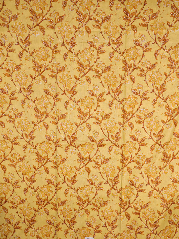 Yellow and White Cotton Chudidhar Material - C4379 - View 4
