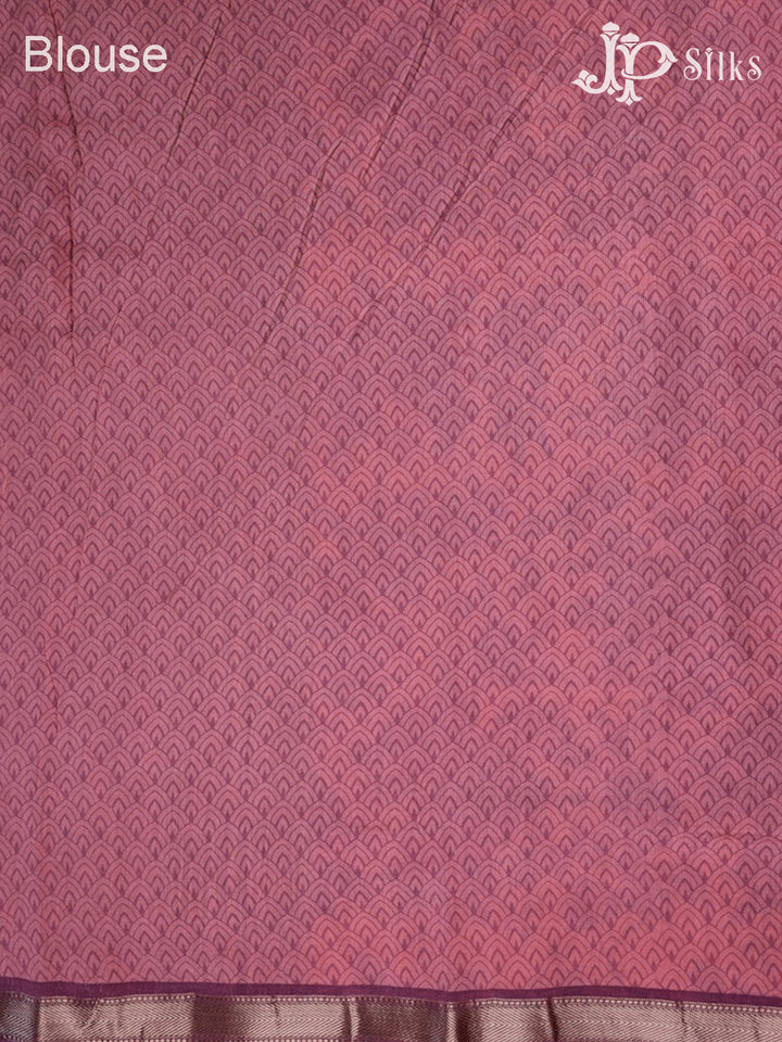 Onion Pink Semi Chanderi Saree - G34