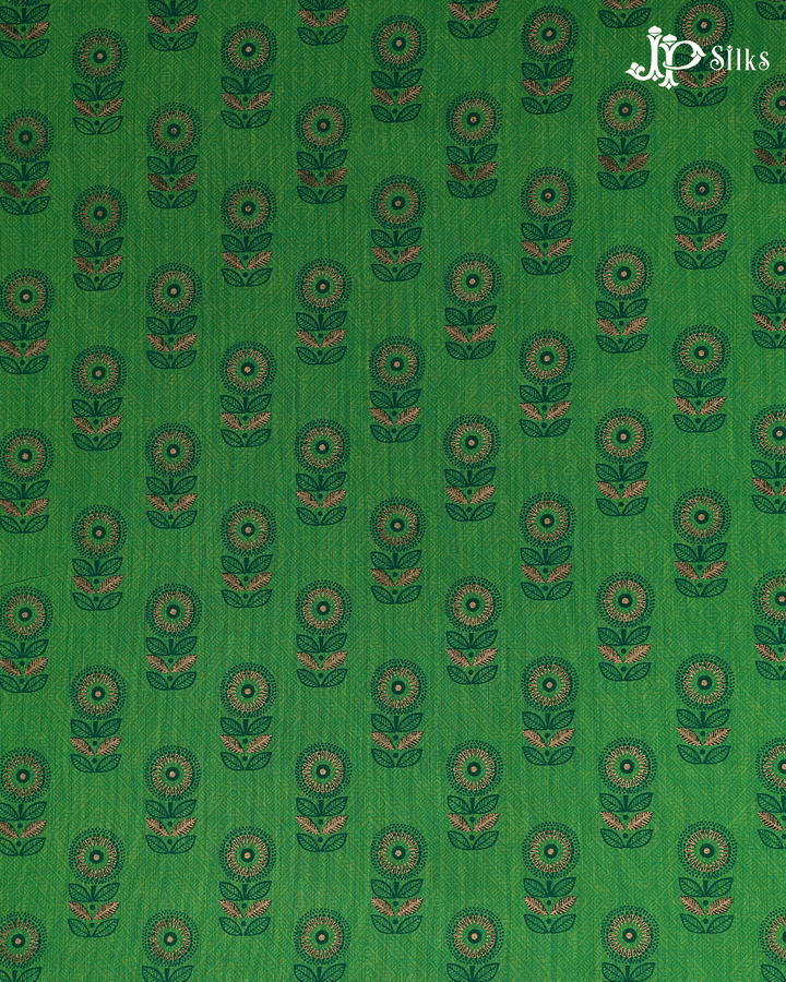 Green Floral Cotton Fabric - A6509 - View 2
