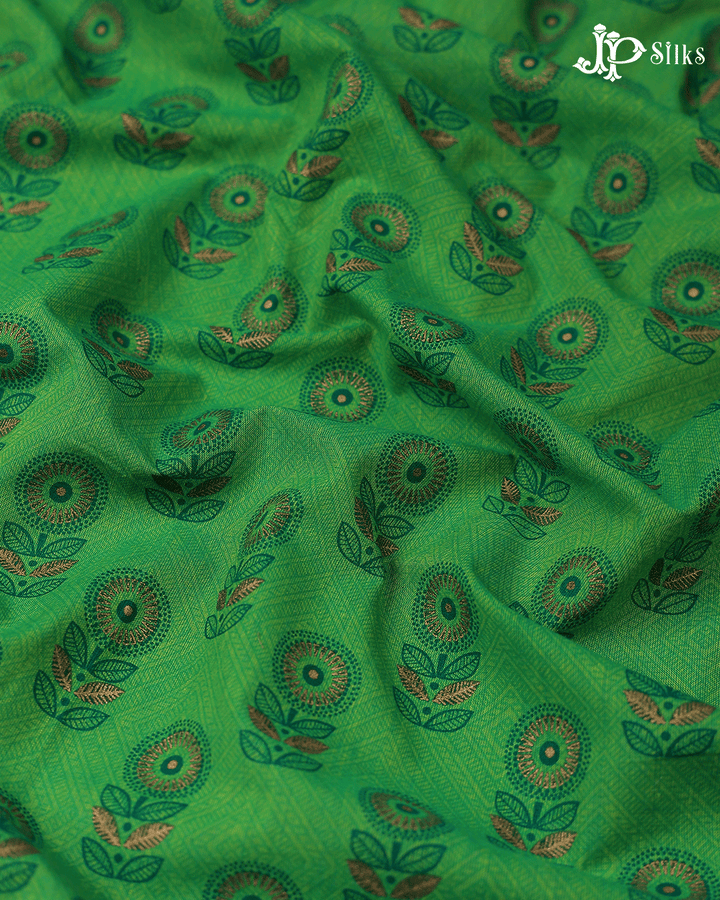 Green Floral Cotton Fabric - A6509