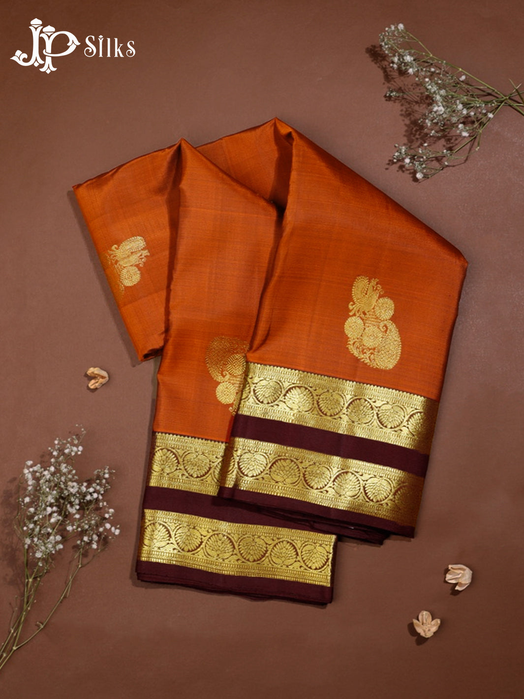 Rust Orange Varanasi Silk VN14