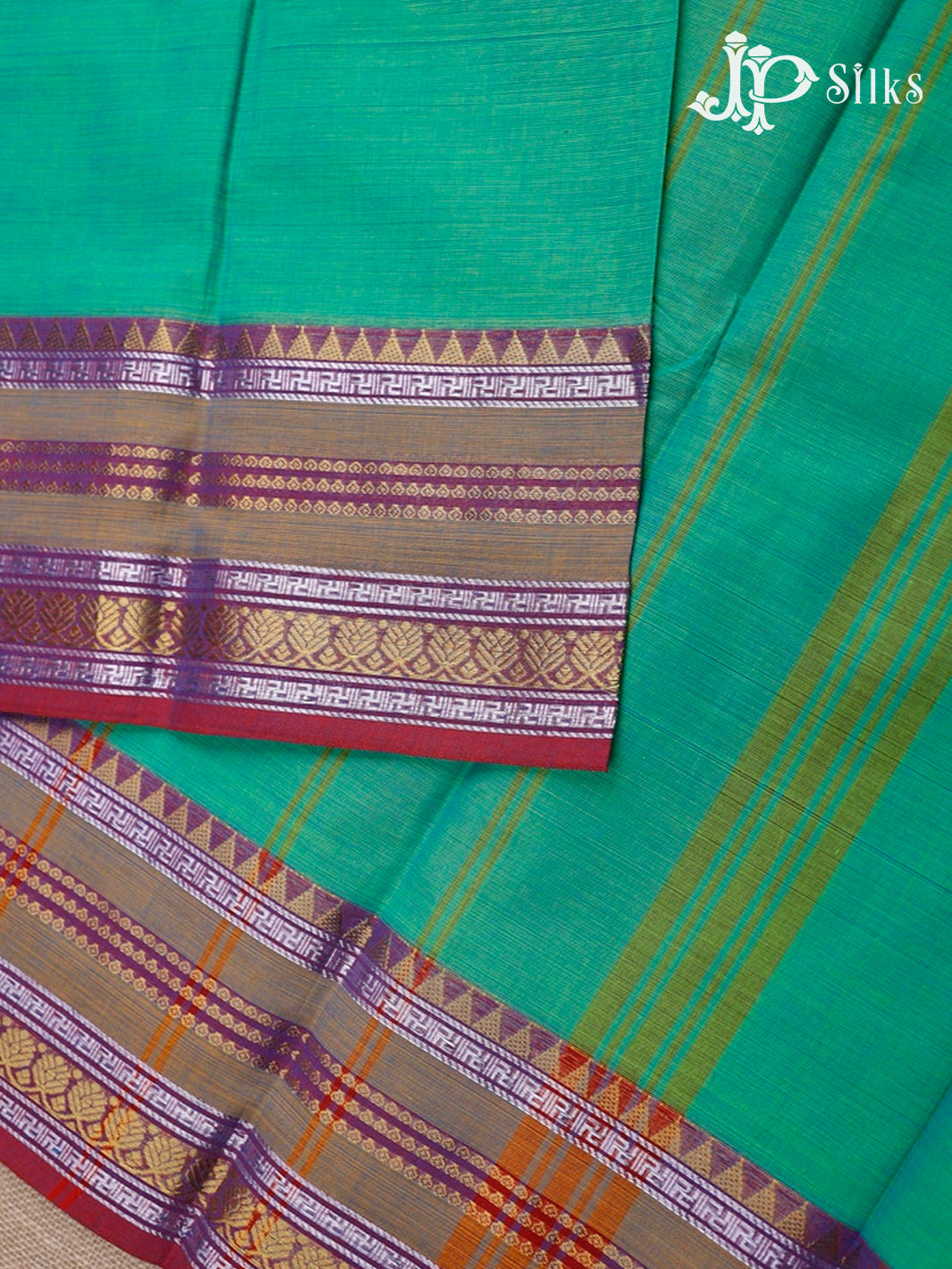 Green Chettinad Cotton Saree - D2572