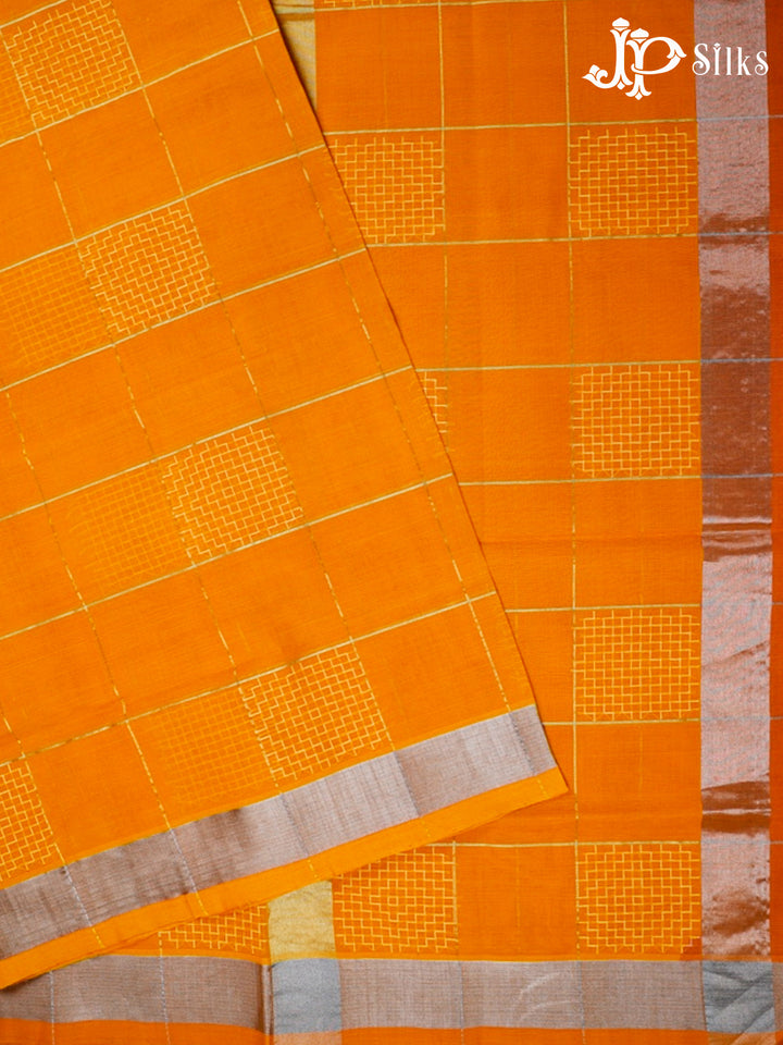 Mustard Venkatagiri Cotton Saree - D9811