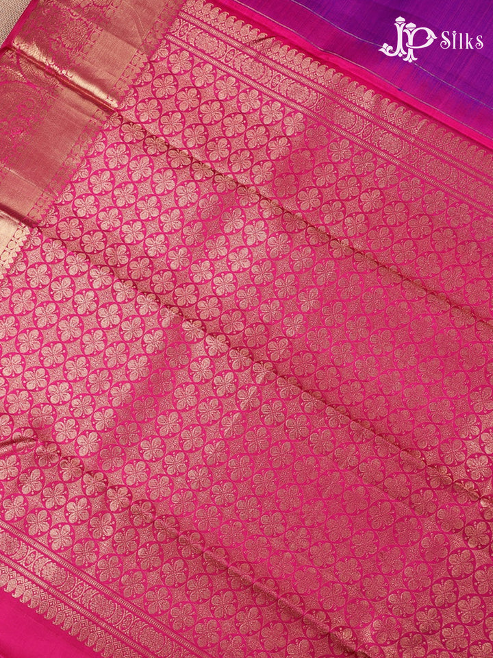 Violet And Pink Dharmavaram Silk Saree - D65