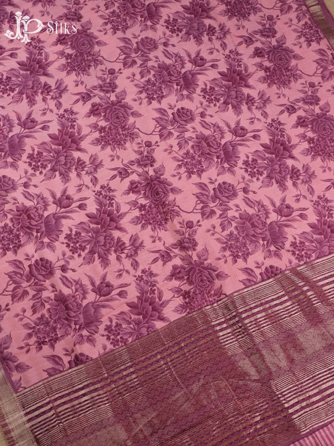 Onion Pink Semi Chanderi Saree - G34